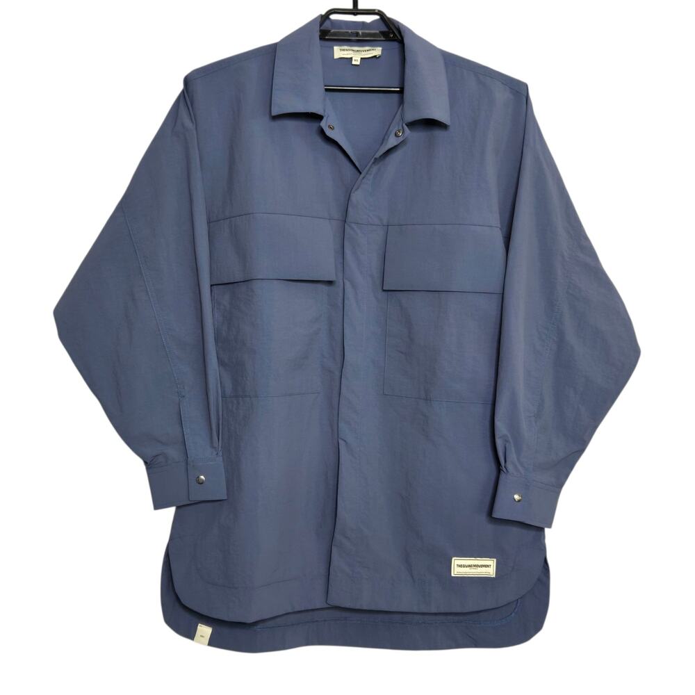 The Giving Movement Nylon Oversized Shacket Jacket Re-Shell 100 M/L Blue Unisex